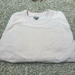 baby pink distressed slightly crewneck from aerie